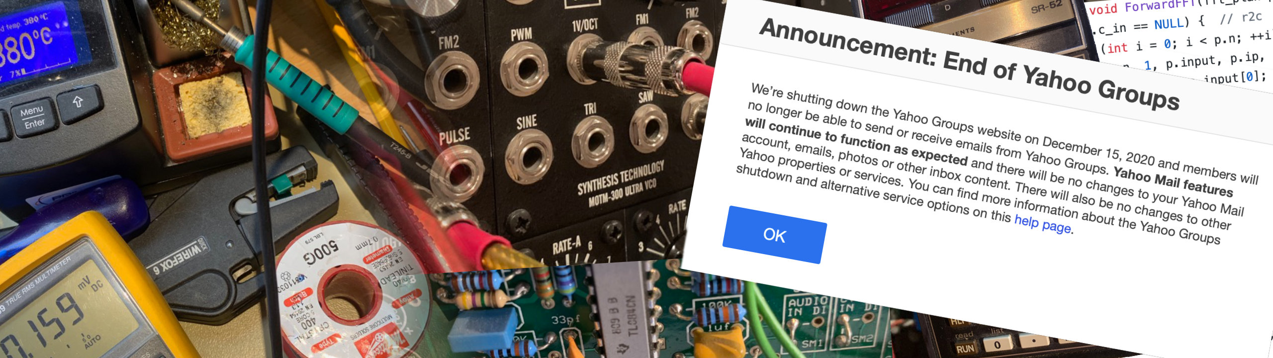 Collage for the Synth-DIY Yahoo! Groups archives