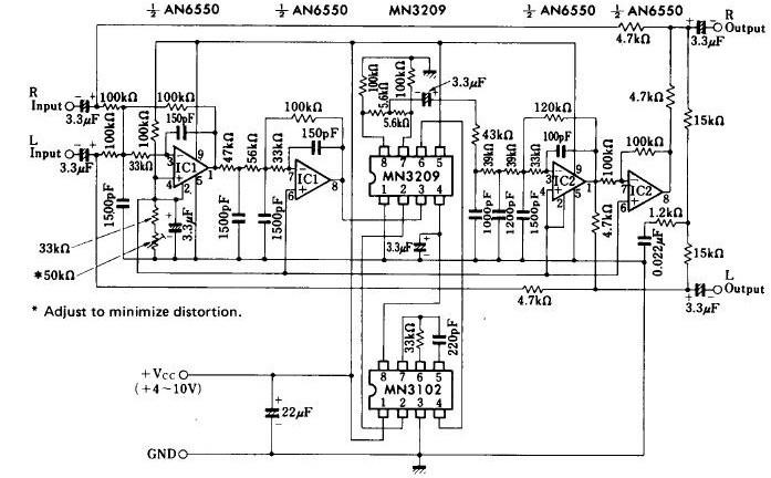 Chorus - MN3209 datasheet circuit